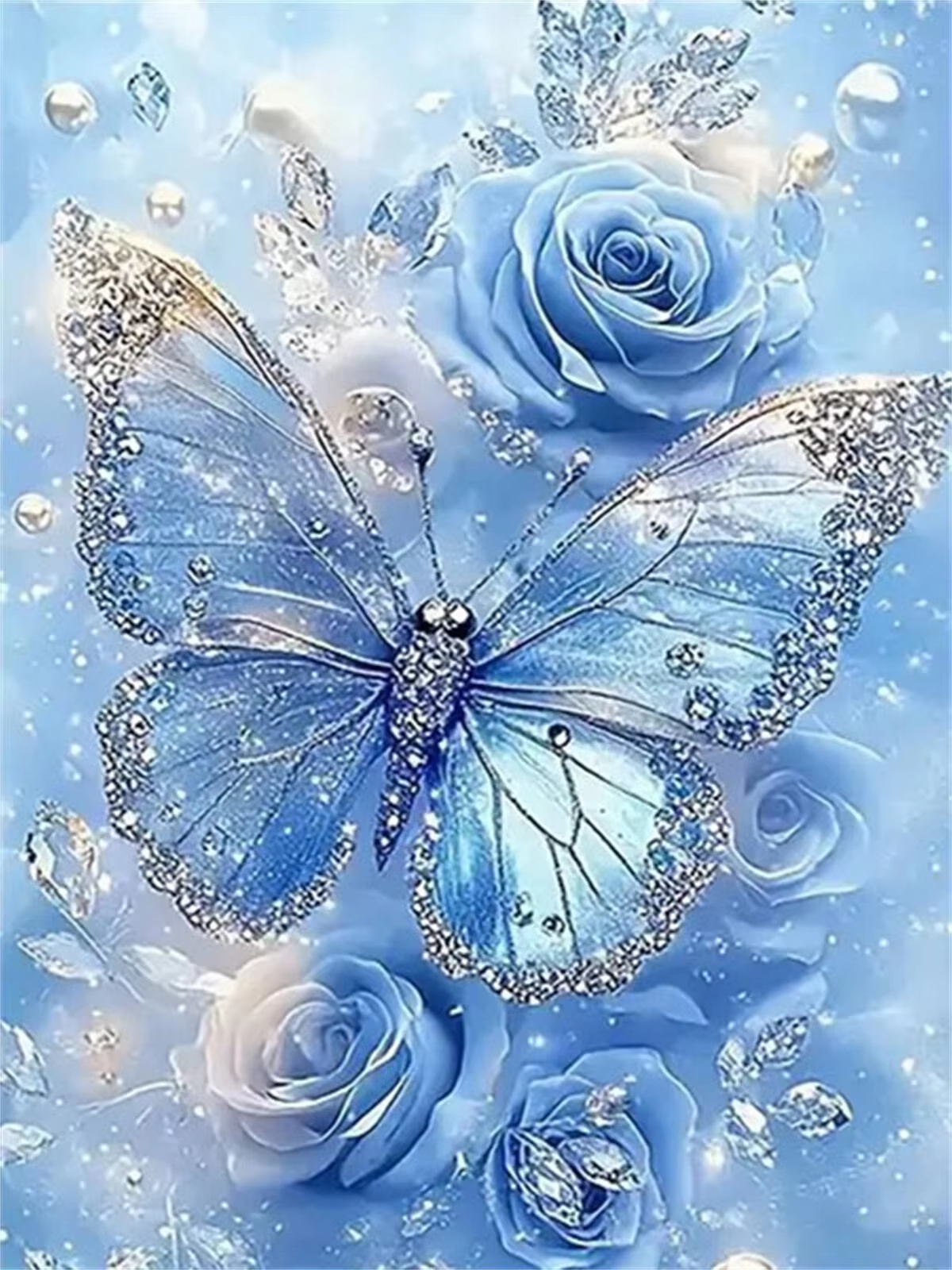 Luxury Bags Blue - 5D DIY Crystal Blue Rhinestone Butterfly