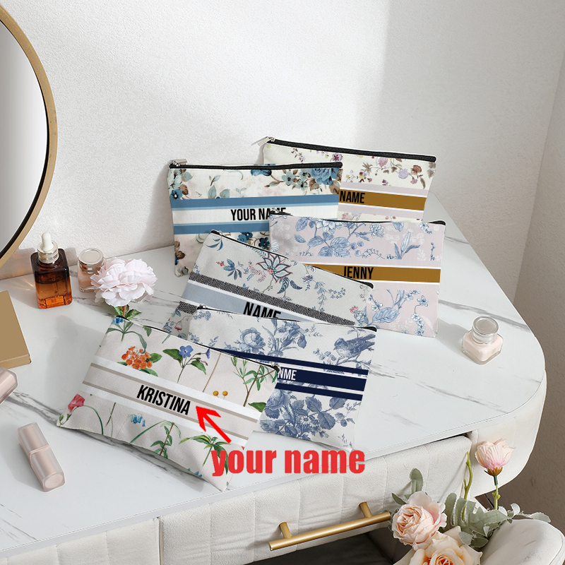 Luxury Bags Brand Names - Custom Name Vintage Makeup Bag Bridesmaid