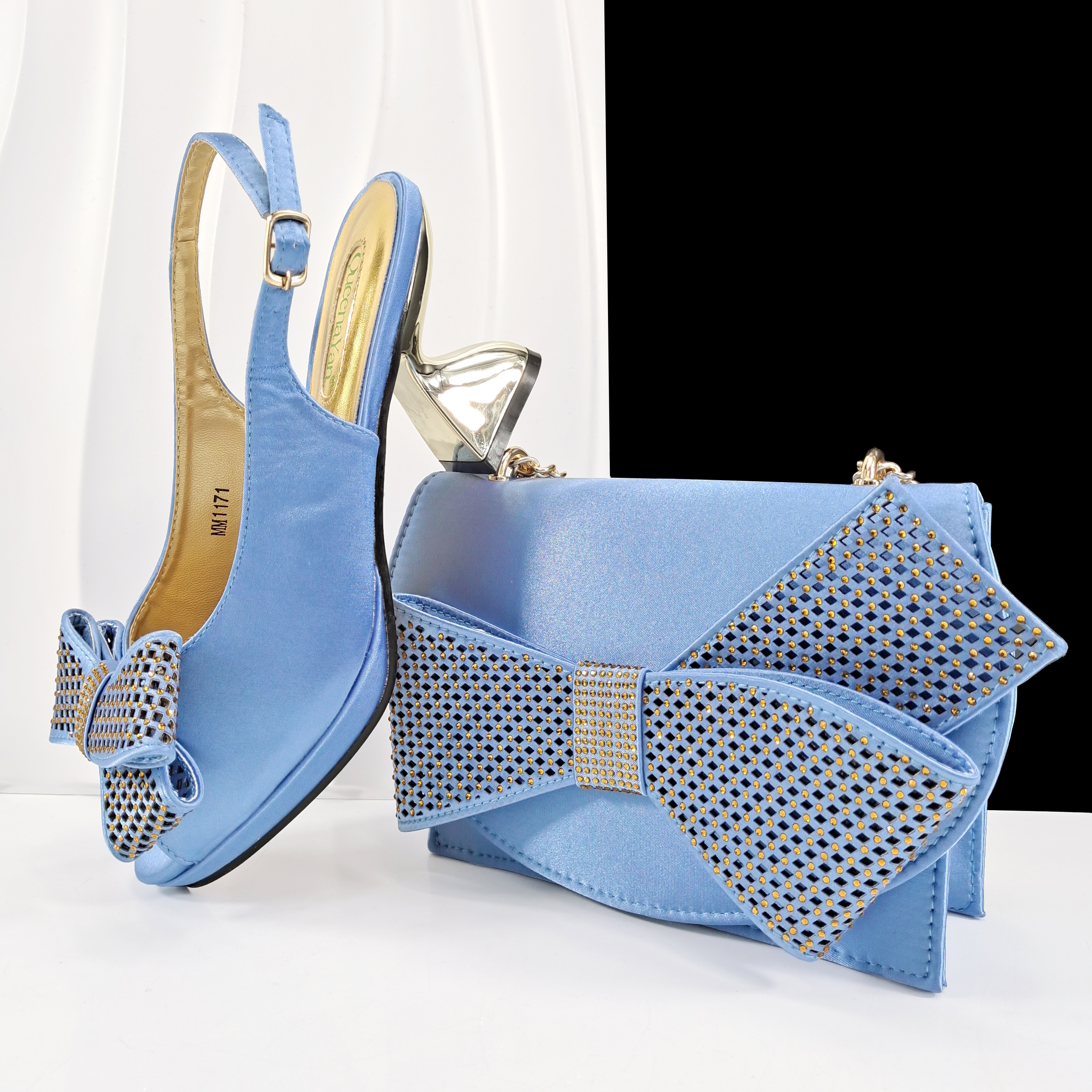 Luxury Bags Blue - Queena Yan Sky Blue Color Peep