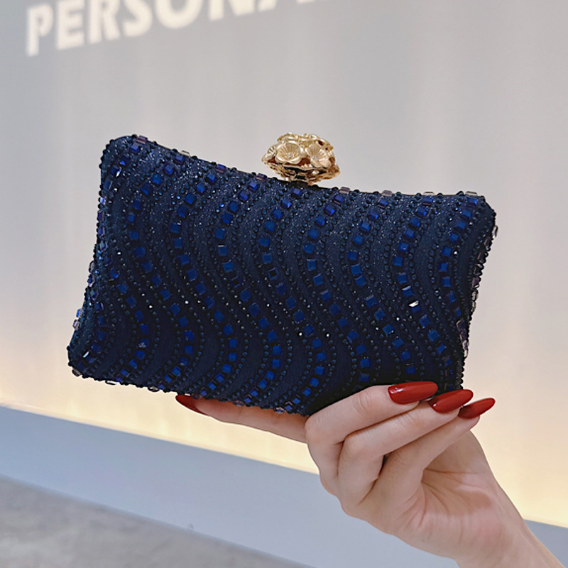 Luxury Bags Blue - Elegant Navy Blue Clutch Bag for