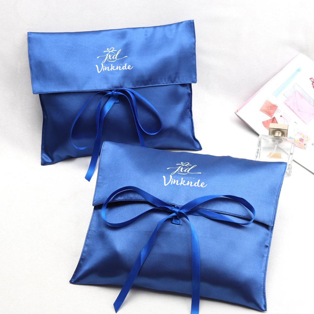 Luxury Bags Blue - Custom Brand Logo Satin Envelope Clothes