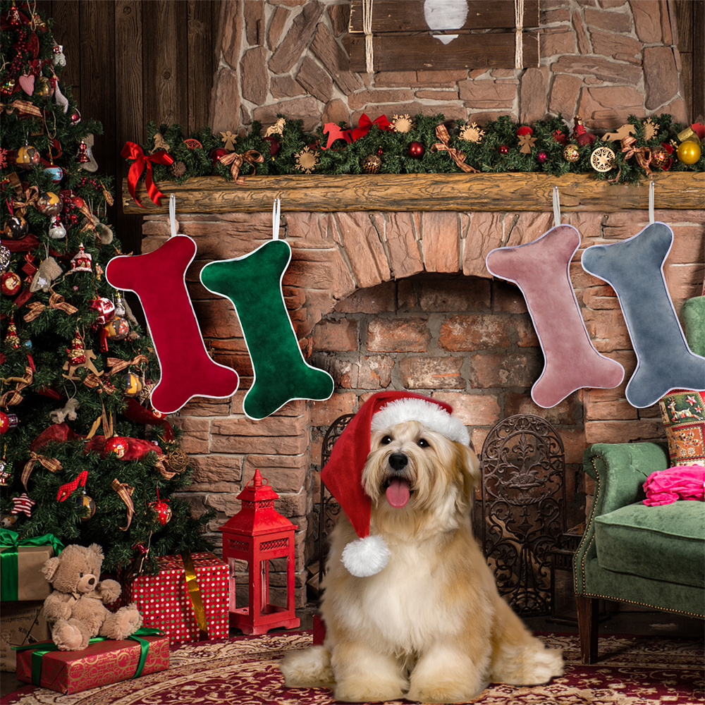 Velvet Dog Christmas Stocking  - Luxury Xmas Bags ulasan dan harga
