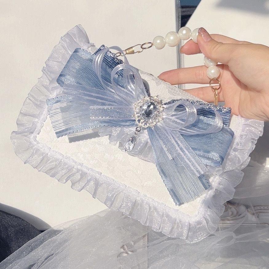 chain silver and blue lolita l - Luxury Bags Blue ulasan dan harga