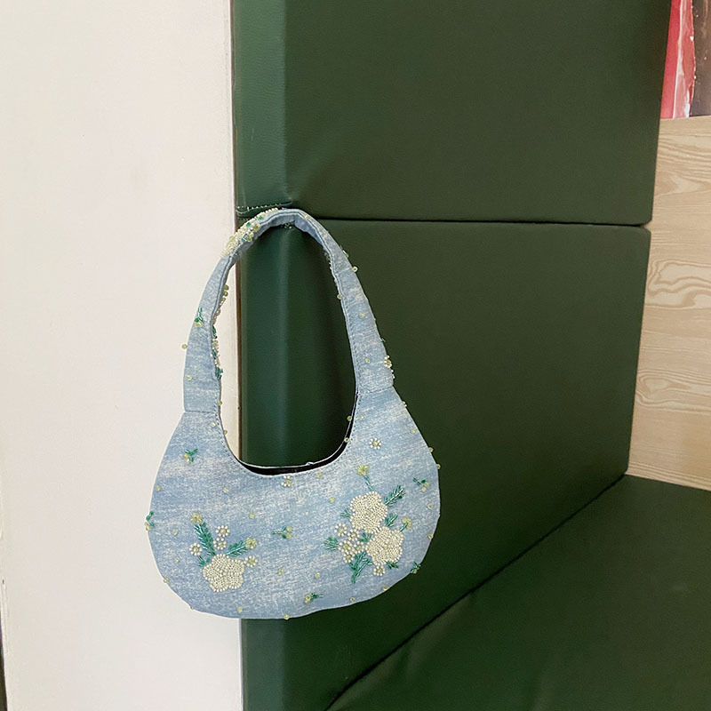 2026 Summer New Beaded Shoulde - Luxury Bags Blue ulasan dan harga