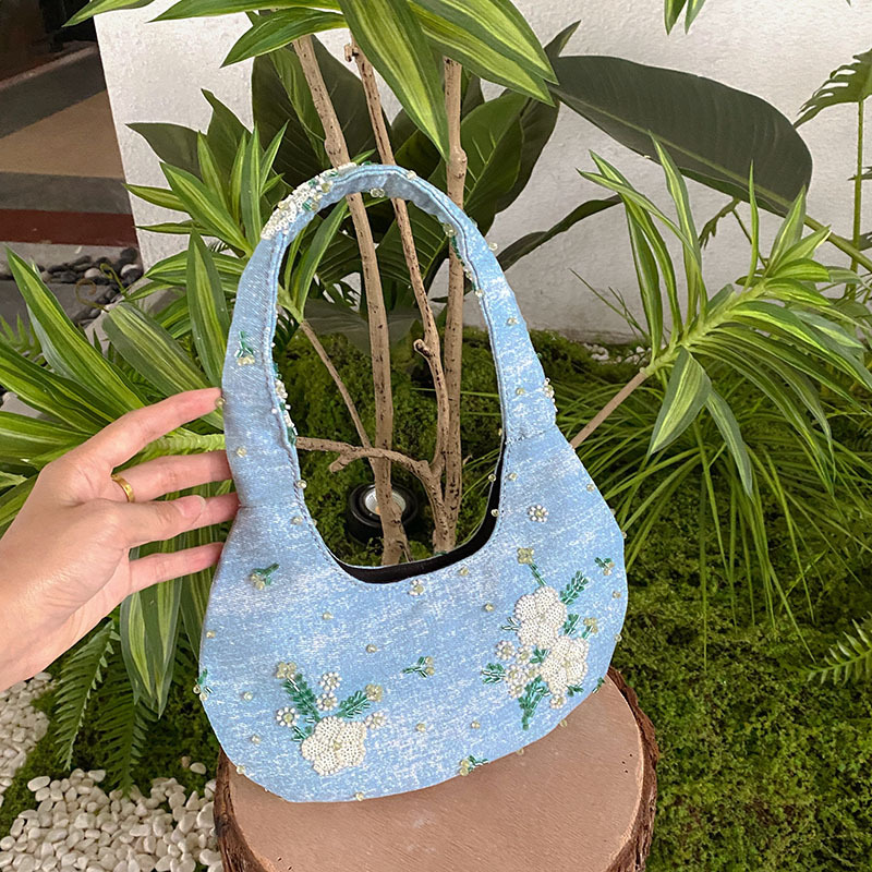 2026 Summer New Beaded Shoulde - Luxury Bags Blue ulasan dan harga
