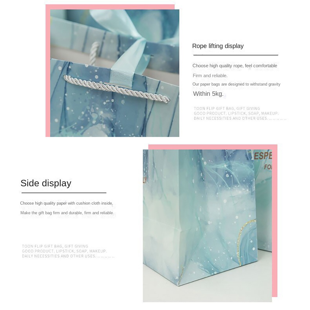 Multi-size Marble Printing Gif - Luxury Bags Blue ulasan dan harga