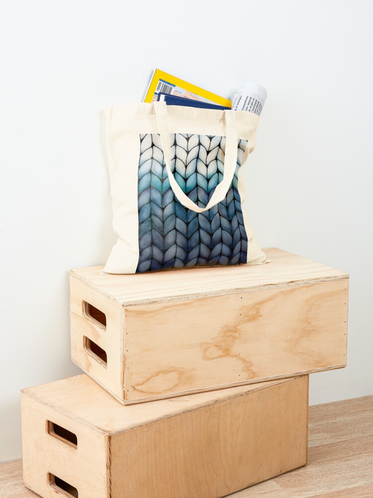 Chunky Ocean Blue Faux Knit To - Luxury Bags Blue ulasan dan harga