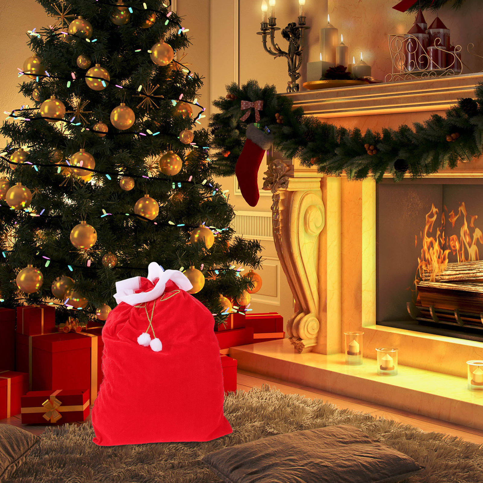 Large Christmas Santa Sack 70x - Luxury Xmas Bags ulasan dan harga