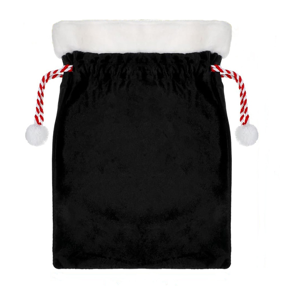 Black Santa Sack Bag Faux Fur  - Luxury Xmas Bags ulasan dan harga