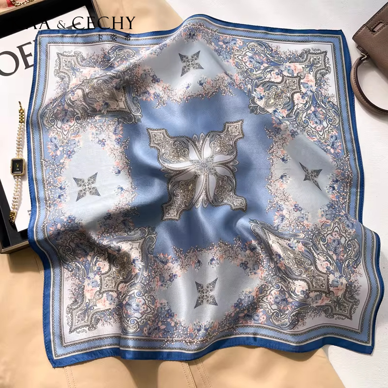 Baroque Floral 100% Mulberry S - Luxury Bags Blue ulasan dan harga