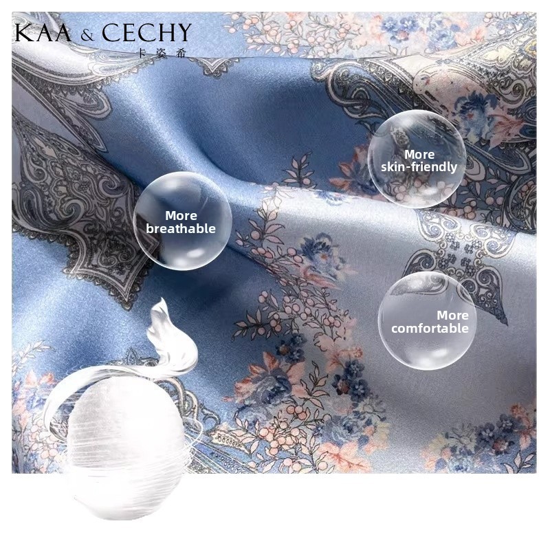 Baroque Floral 100% Mulberry S - Luxury Bags Blue ulasan dan harga