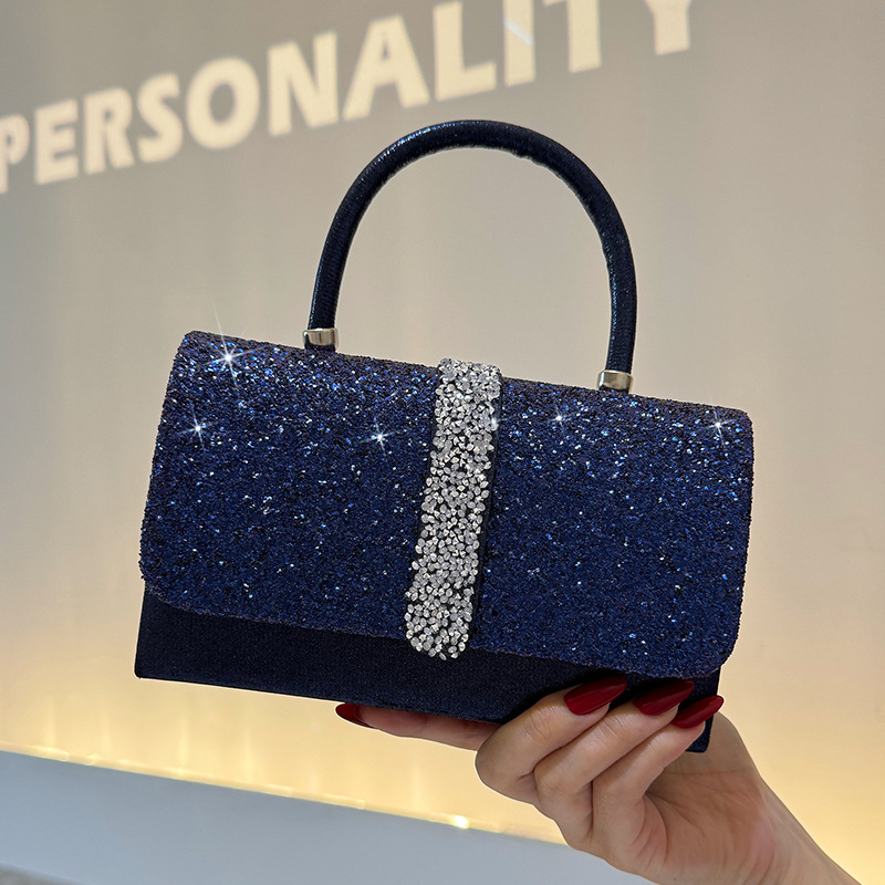 Luxurious Shiny Evening Bag, V - Luxury Bags Blue ulasan dan harga