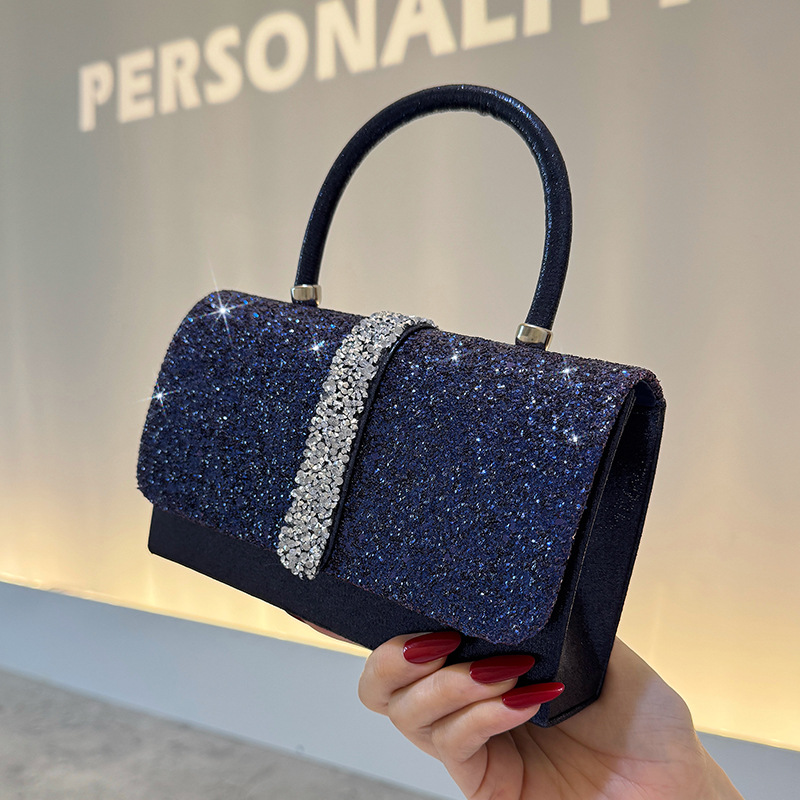 Luxurious Shiny Evening Bag, V - Luxury Bags Blue ulasan dan harga