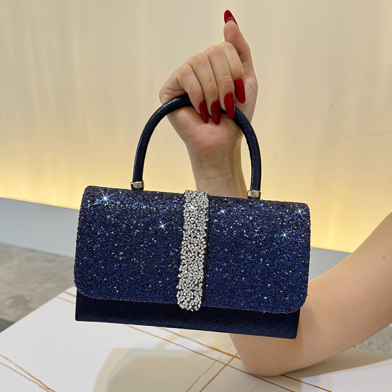 Luxurious Shiny Evening Bag, V - Luxury Bags Blue ulasan dan harga