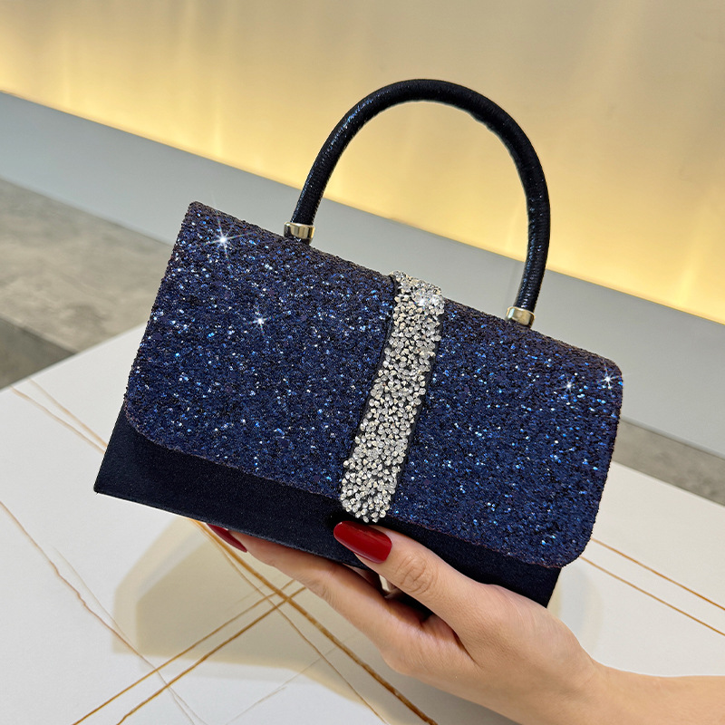 Luxurious Shiny Evening Bag, V - Luxury Bags Blue ulasan dan harga