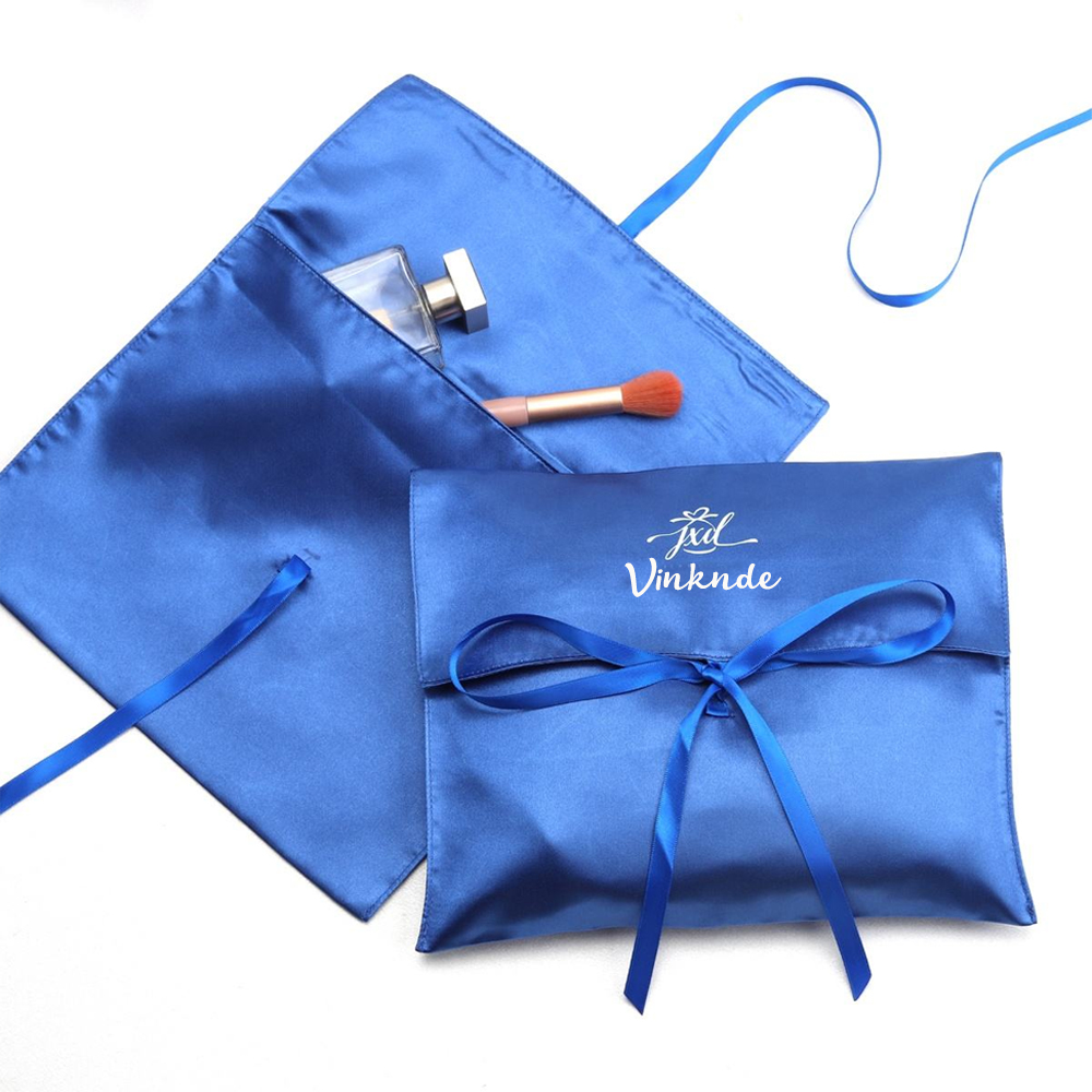 Custom Brand Logo Satin Envelo - Luxury Bags Blue ulasan dan harga