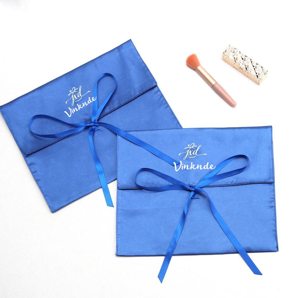 Custom Brand Logo Satin Envelo - Luxury Bags Blue ulasan dan harga
